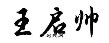 胡问遂王启帅行书个性签名怎么写