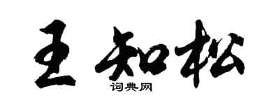 胡问遂王知松行书个性签名怎么写