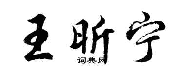 胡问遂王昕宁行书个性签名怎么写