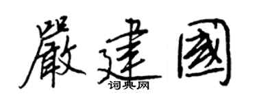 王正良严建国行书个性签名怎么写