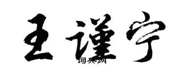 胡问遂王谨宁行书个性签名怎么写