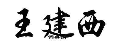 胡问遂王建西行书个性签名怎么写