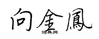 王正良向金凤行书个性签名怎么写