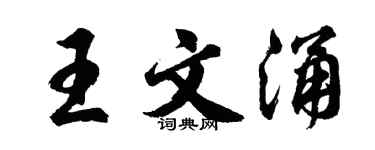 胡问遂王文涌行书个性签名怎么写