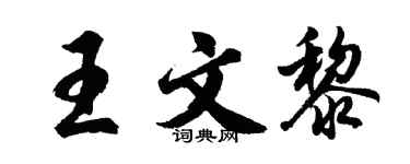 胡问遂王文黎行书个性签名怎么写