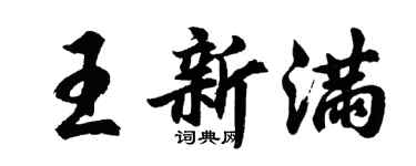 胡问遂王新满行书个性签名怎么写