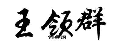 胡问遂王领群行书个性签名怎么写