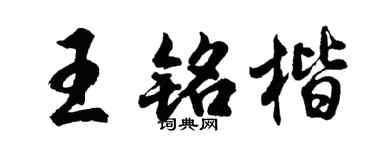 胡问遂王铭楷行书个性签名怎么写