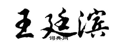 胡问遂王廷滨行书个性签名怎么写