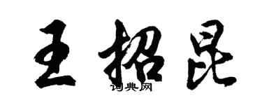 胡问遂王招昆行书个性签名怎么写