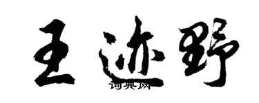 胡问遂王迹野行书个性签名怎么写