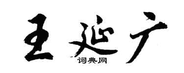 胡问遂王延广行书个性签名怎么写