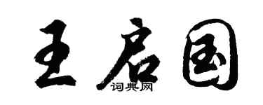 胡问遂王启国行书个性签名怎么写