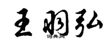 胡问遂王羽弘行书个性签名怎么写