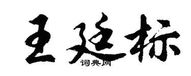 胡问遂王廷标行书个性签名怎么写