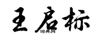 胡问遂王启标行书个性签名怎么写