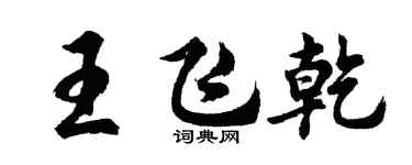 胡问遂王飞乾行书个性签名怎么写