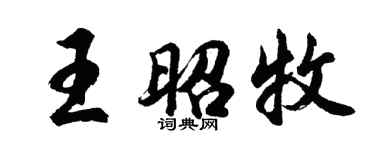 胡问遂王昭牧行书个性签名怎么写