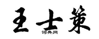 胡问遂王士策行书个性签名怎么写