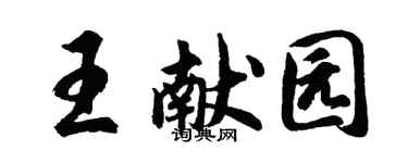 胡问遂王献园行书个性签名怎么写