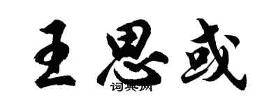 胡问遂王思或行书个性签名怎么写