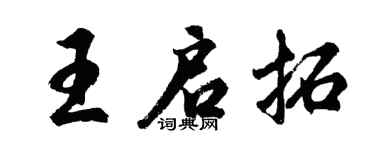 胡问遂王启拓行书个性签名怎么写