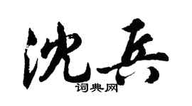 胡问遂沈兵行书个性签名怎么写