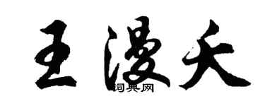 胡问遂王漫夭行书个性签名怎么写