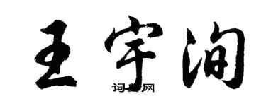 胡问遂王宇洵行书个性签名怎么写