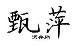 丁谦甄萍楷书个性签名怎么写