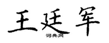 丁谦王廷军楷书个性签名怎么写