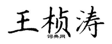 丁谦王桢涛楷书个性签名怎么写