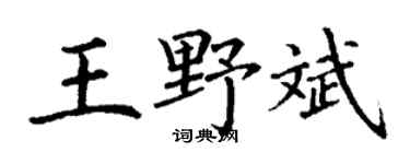 丁谦王野斌楷书个性签名怎么写