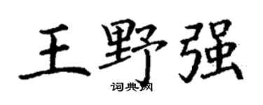 丁谦王野强楷书个性签名怎么写