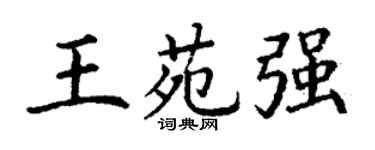 丁谦王苑强楷书个性签名怎么写