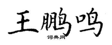 丁谦王鹏鸣楷书个性签名怎么写