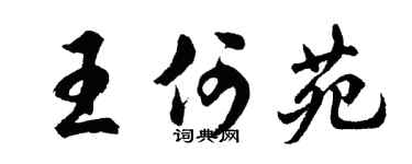 胡问遂王何苑行书个性签名怎么写