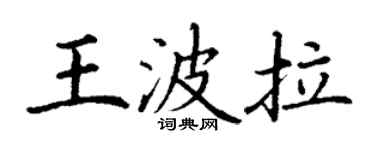 丁谦王波拉楷书个性签名怎么写