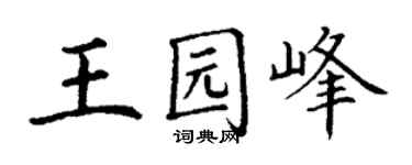 丁谦王园峰楷书个性签名怎么写