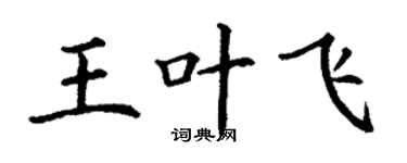 丁谦王叶飞楷书个性签名怎么写