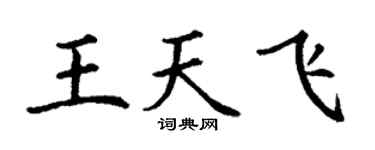 丁谦王天飞楷书个性签名怎么写