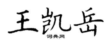 丁谦王凯岳楷书个性签名怎么写