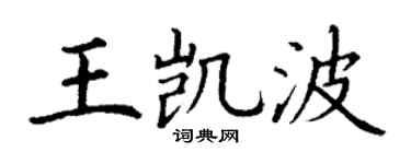 丁谦王凯波楷书个性签名怎么写