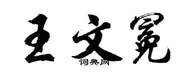 胡问遂王文冕行书个性签名怎么写