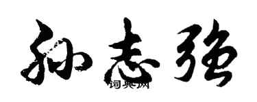 胡问遂孙志强行书个性签名怎么写