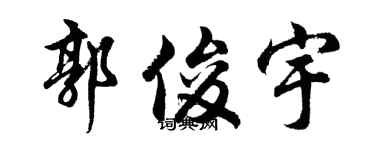 胡问遂郭俊宇行书个性签名怎么写