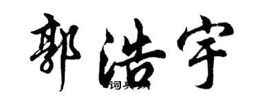 胡问遂郭浩宇行书个性签名怎么写