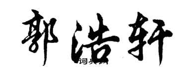 胡问遂郭浩轩行书个性签名怎么写