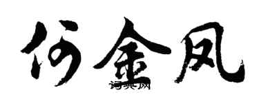 胡问遂何金凤行书个性签名怎么写