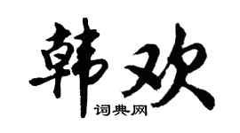 胡问遂韩欢行书个性签名怎么写